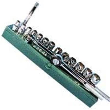 Keen 16 Piece 1/2 Inch Drive 6 Point SAE Shallow Socket Set KE269909